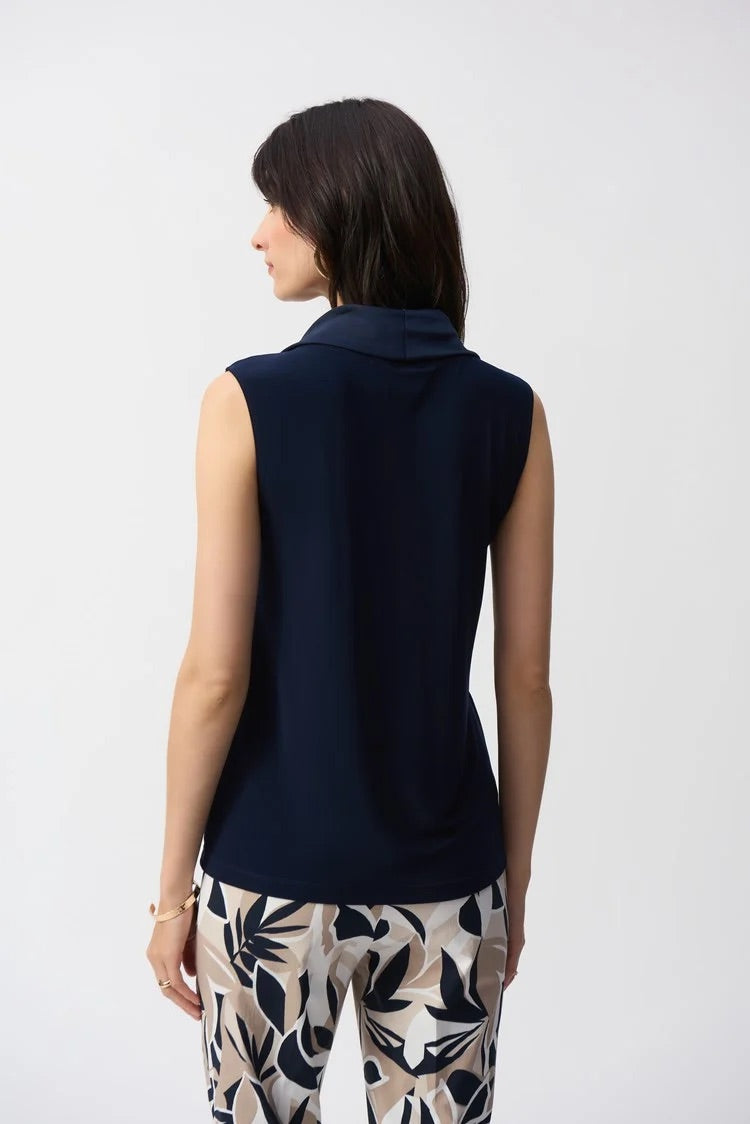 Casual Sleeveless Cowl Neck