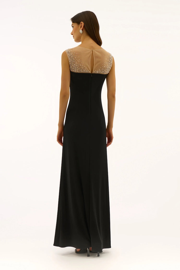 Maxi Sheath Dress With Jewel Embellishment