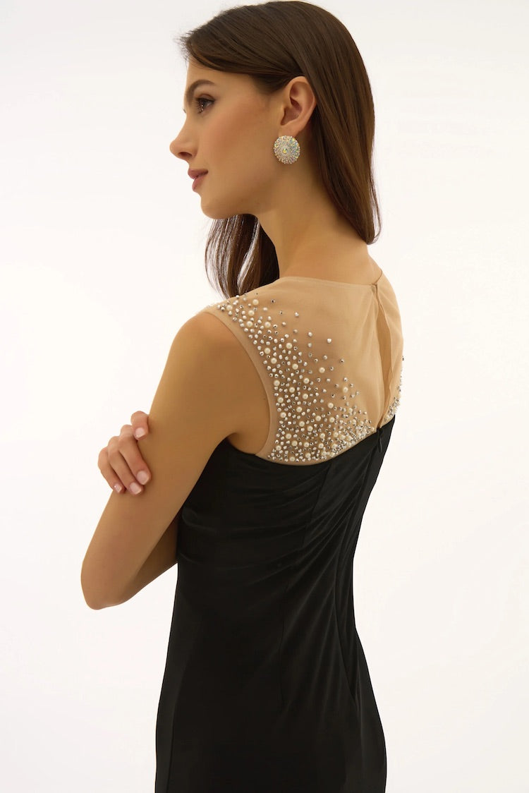 Maxi Sheath Dress With Jewel Embellishment