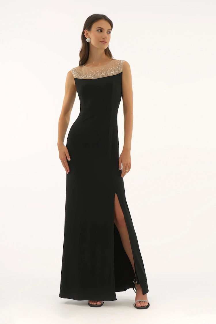 Maxi Sheath Dress With Jewel Embellishment