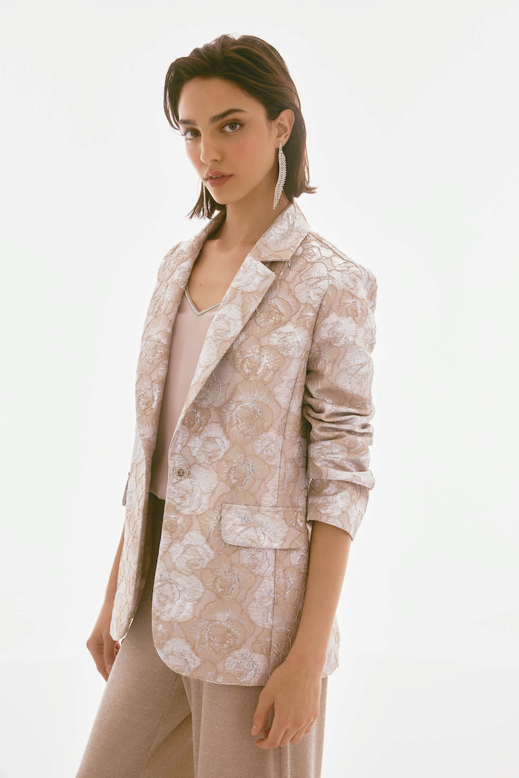 Floral Long-sleeve Blazer