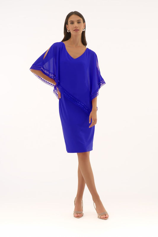 Cape Sequin Shift Dress