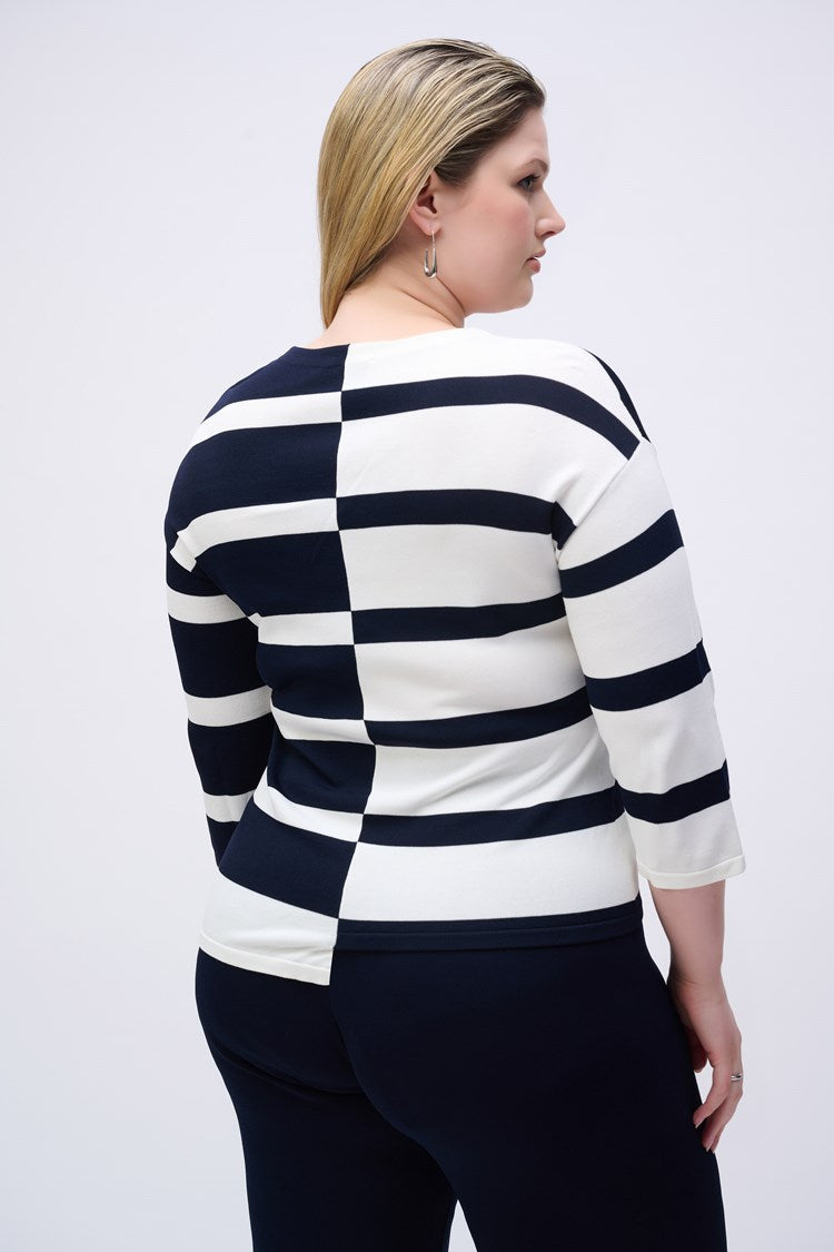 Casual Striped V-neck Pullover