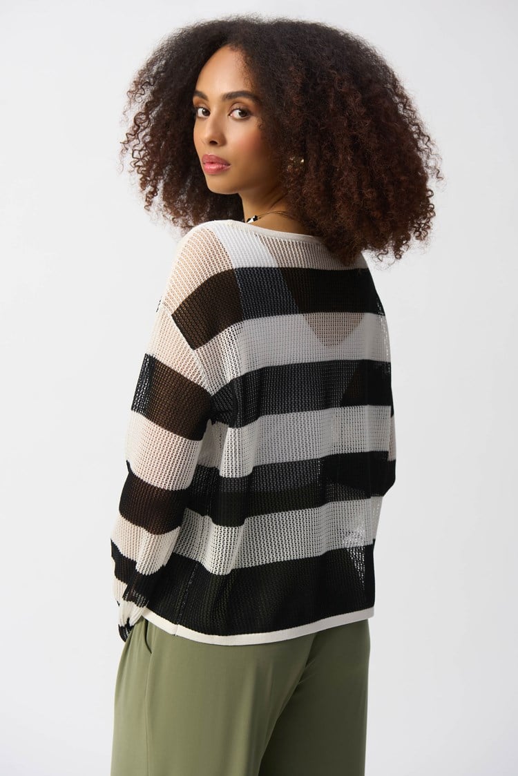 Striped Casual Boat Neck Pullover