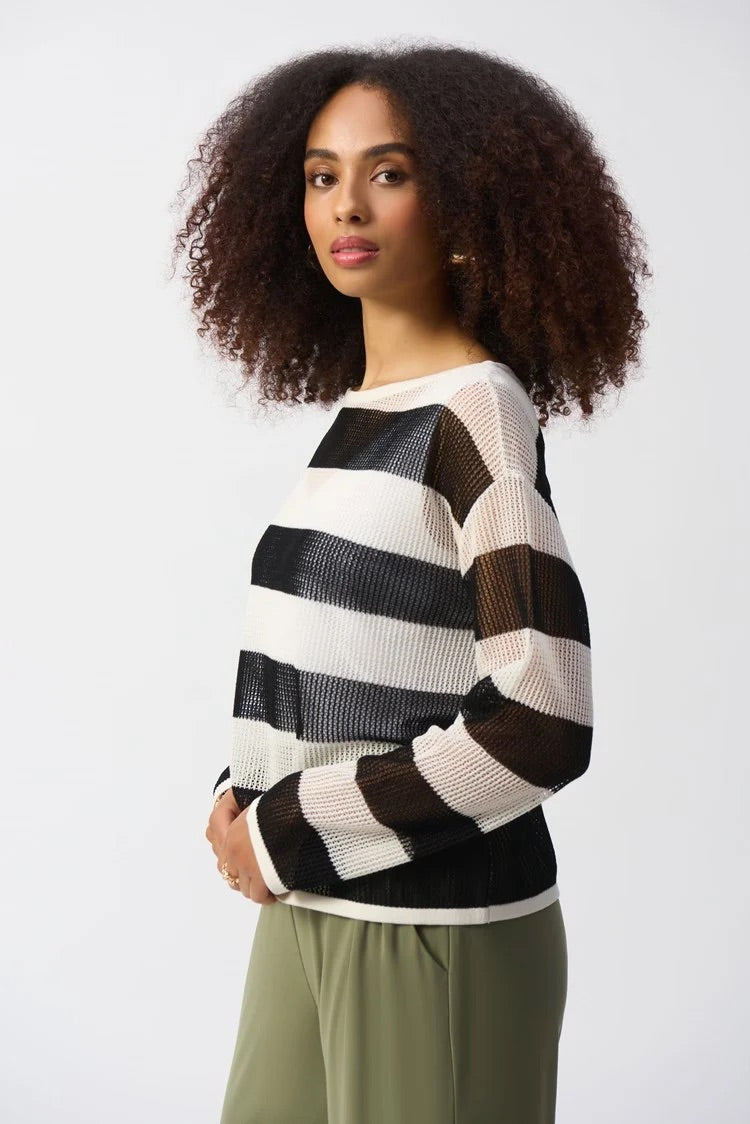 Striped Casual Boat Neck Pullover