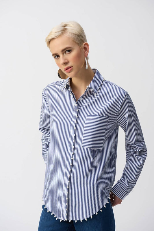 Striped Casual Button Blouse