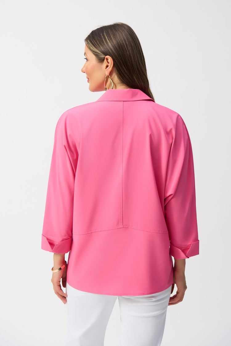 Casual Collarless Long-sleeve Shirt