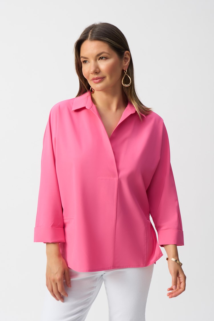 Casual Collarless Long-sleeve Shirt