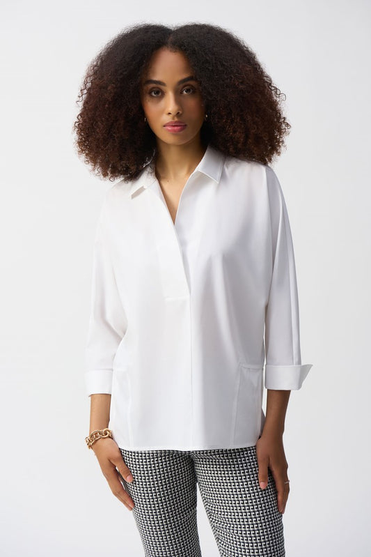 Casual Collarless Long-sleeve Shirt