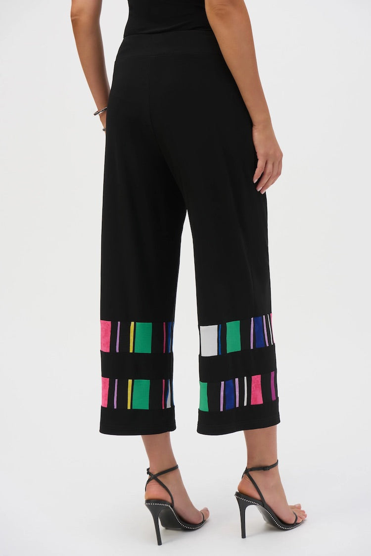 Cropped Striped Wide-leg Trousers