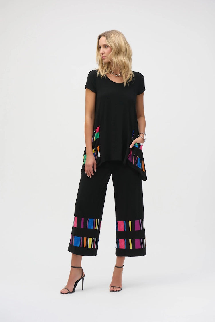 Cropped Striped Wide-leg Trousers