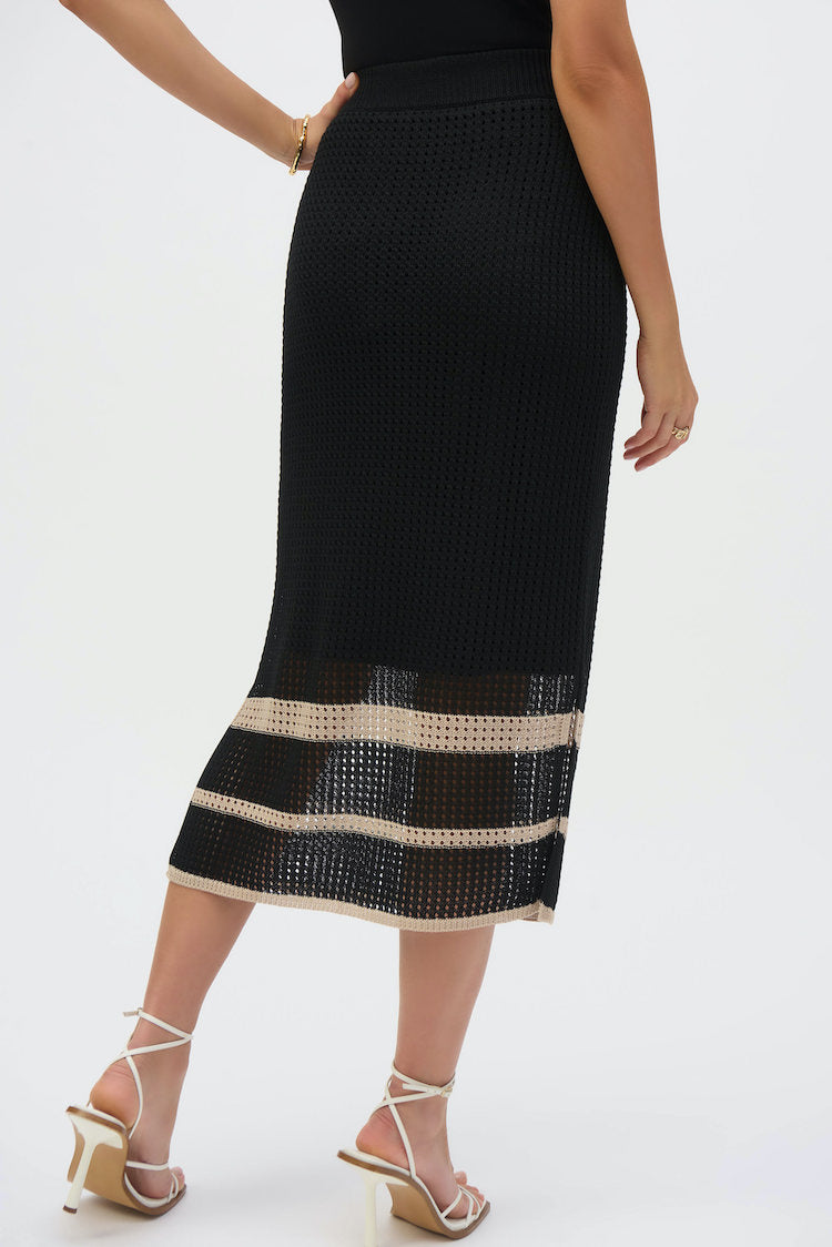 Striped High-waist Bodycon Skirt