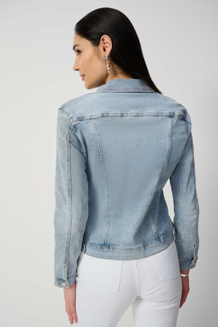 Casual Collared Denim With Sparkles