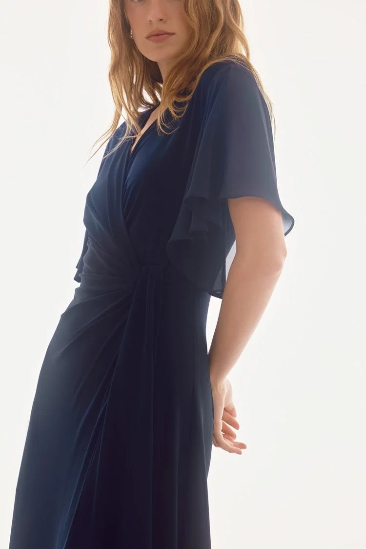 Knee-length Wrap Dress