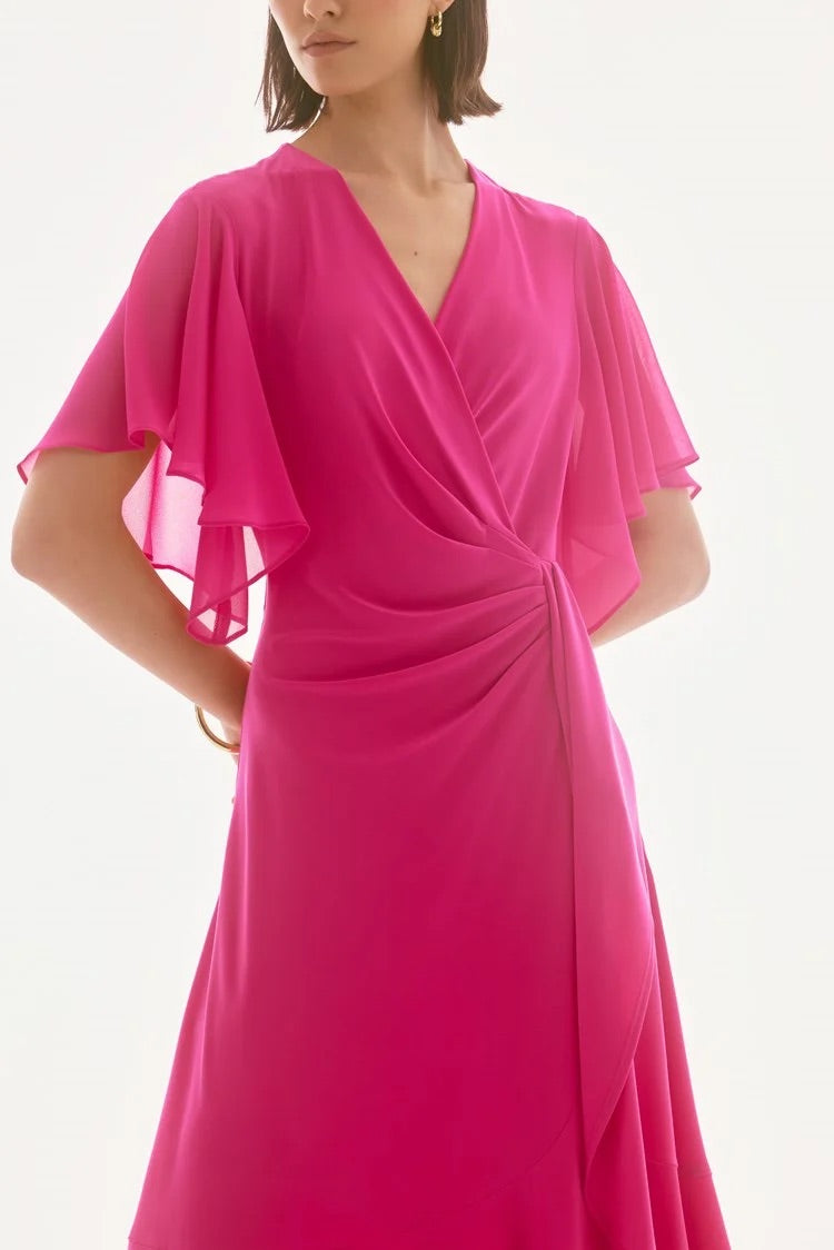 Knee-length Wrap Dress