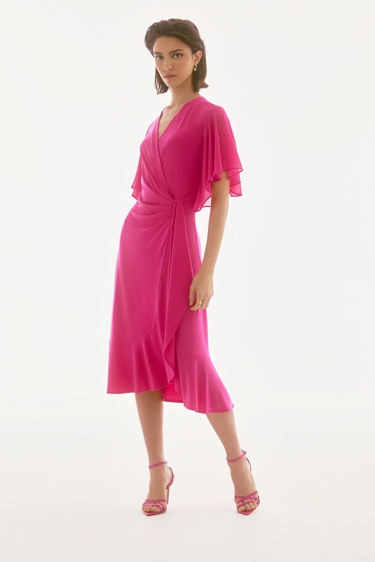 Knee-length Wrap Dress