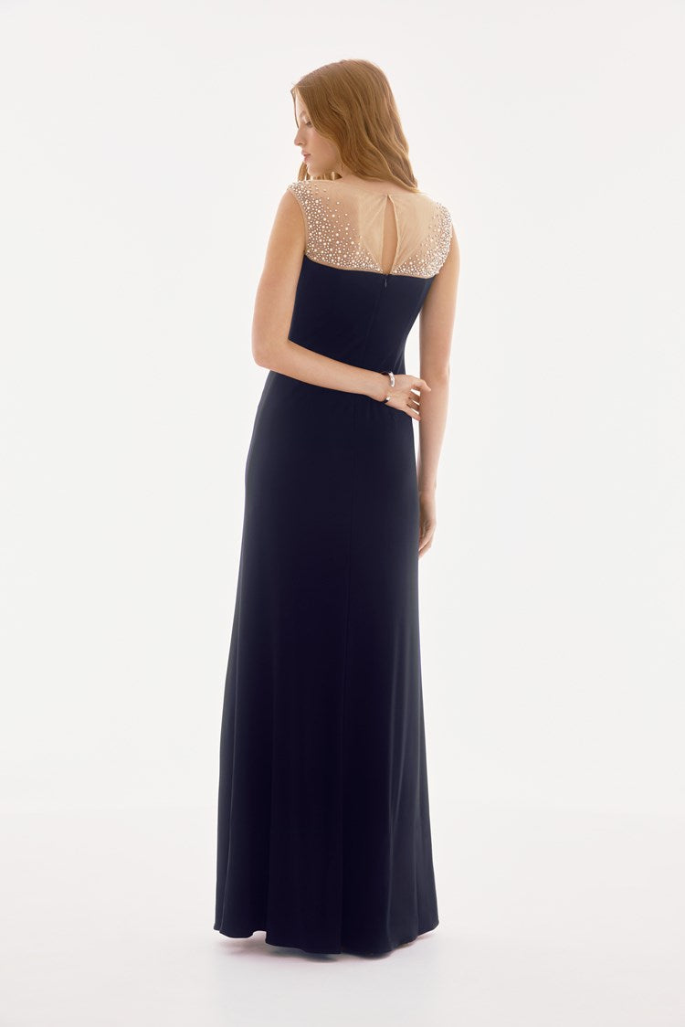 Maxi Sheath Dress With Jewel Embellishment