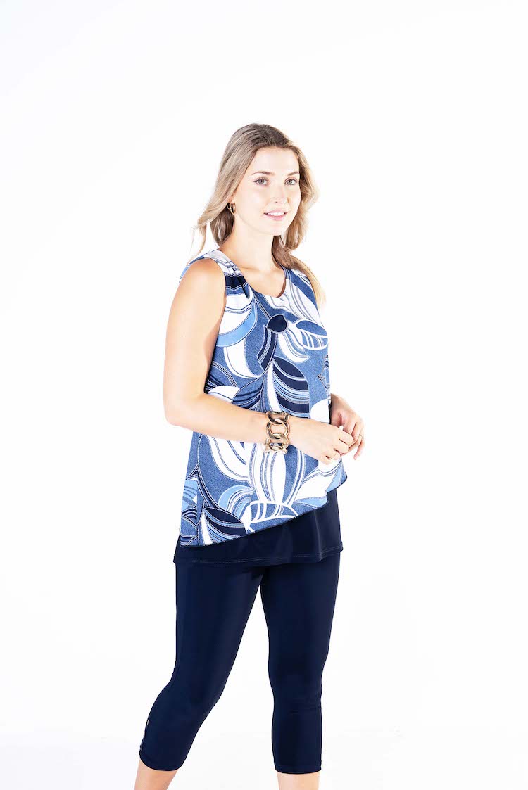 Asymmetrical Hem Print Tank