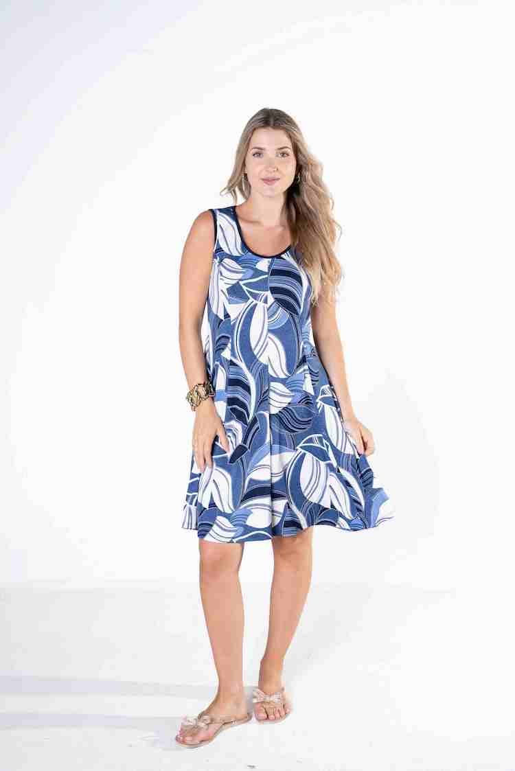 Sleeveless Fit And Flare Print Dress