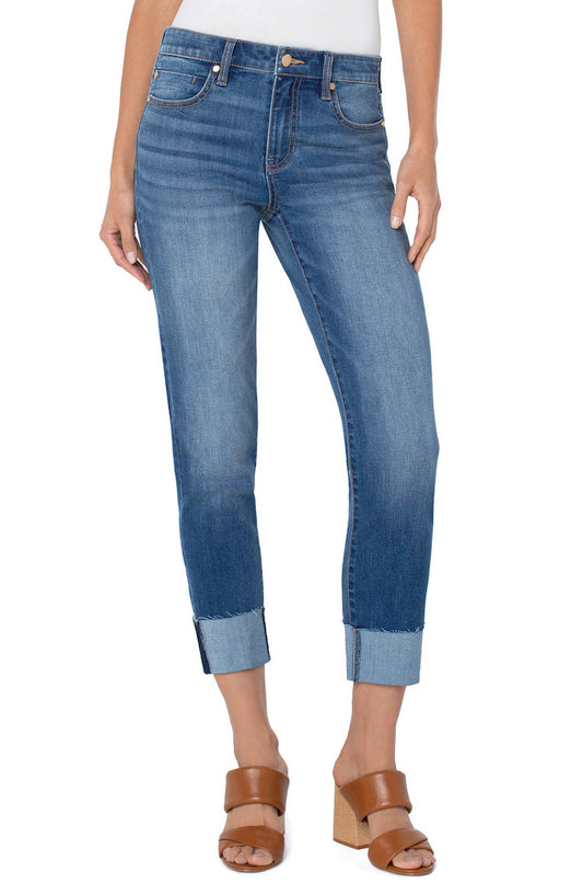 Marley Girlfriend Jeans With Raw Cuff