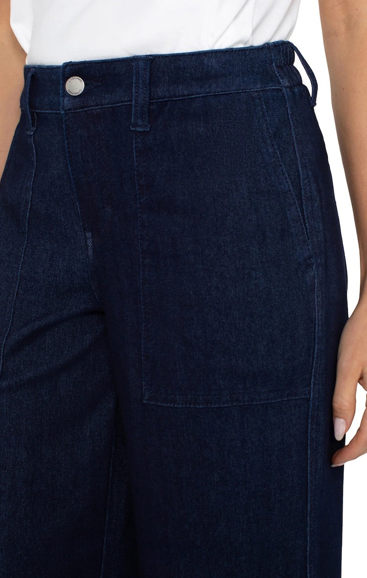 Wide Leg Denim Cargo Crop