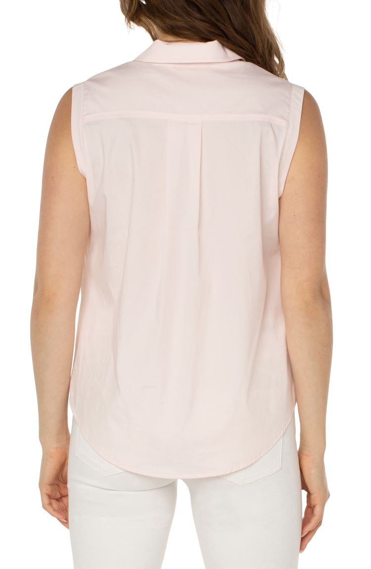 Sleeveless Button Front Shirt