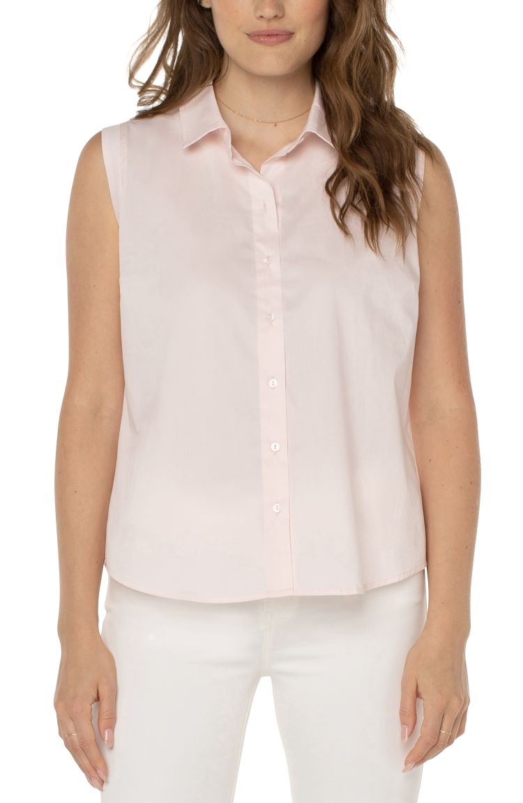 Sleeveless Button Front Shirt