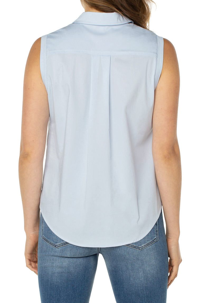 Sleeveless Button Front Shirt