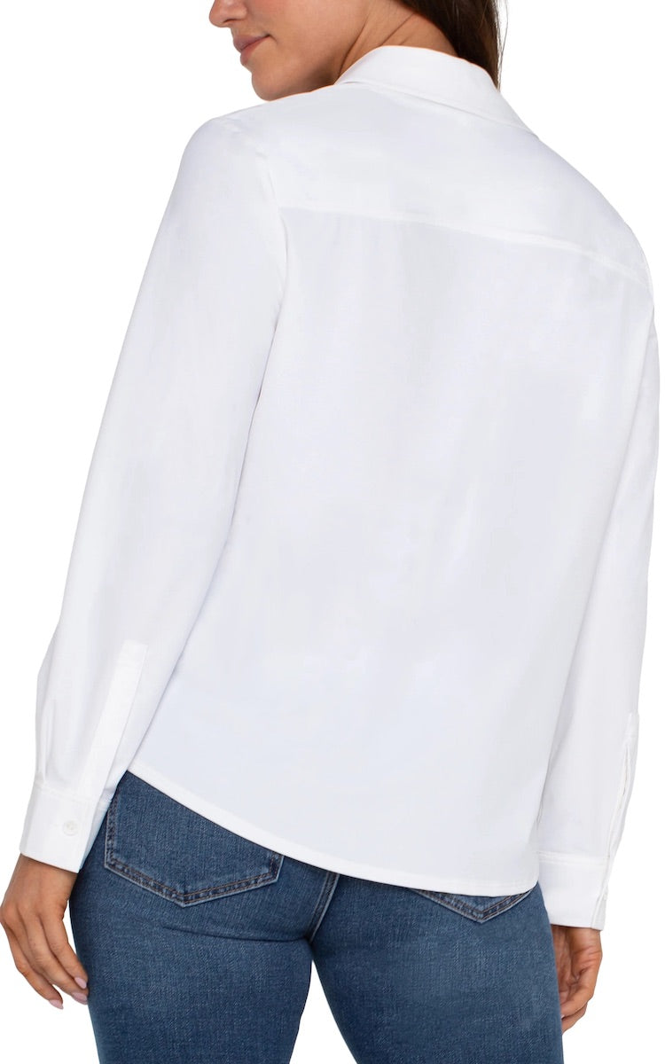 Long Sleeve Button Front Blouse