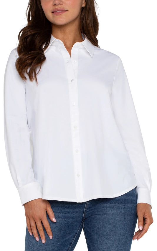 Long Sleeve Button Front Blouse