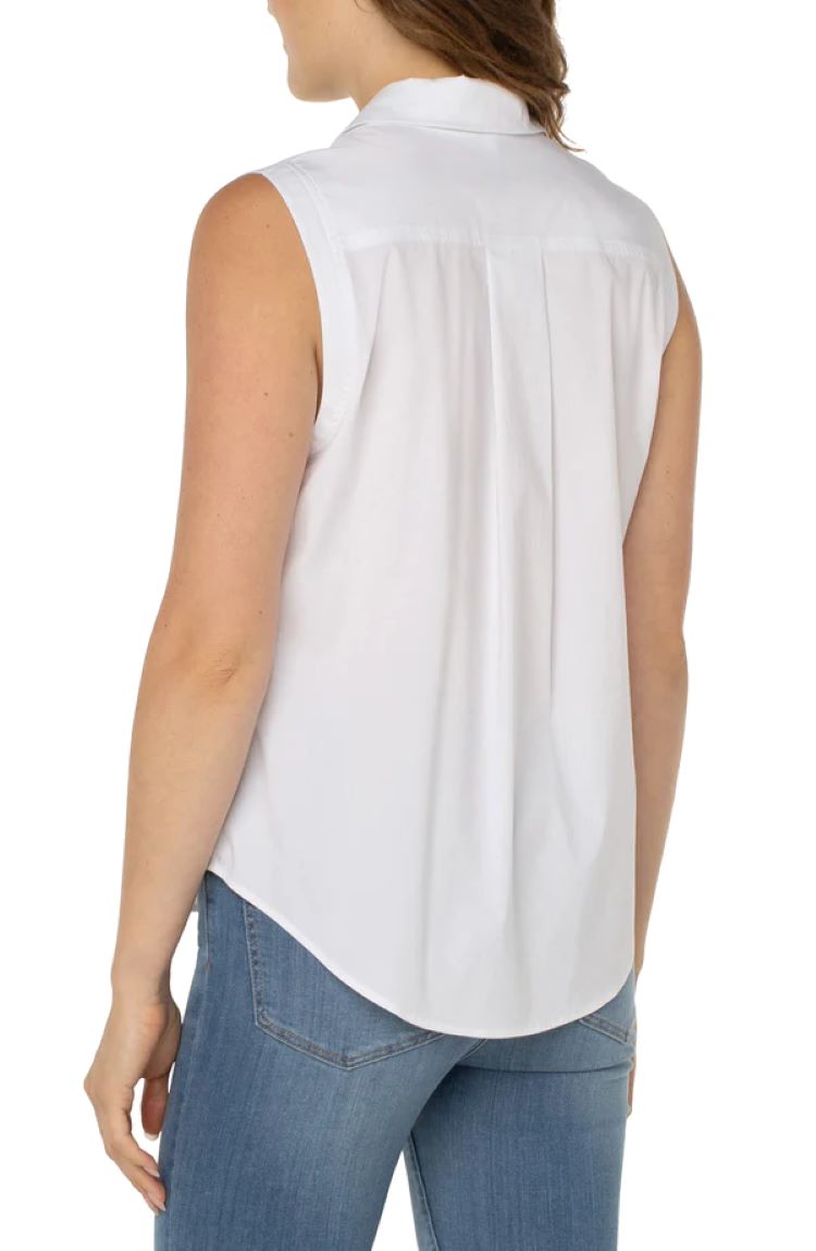 Sleeveless Button Front Shirt