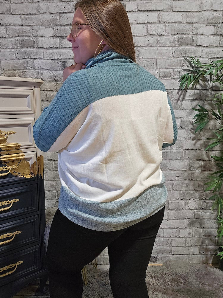 Over Sized Color Block Sweater