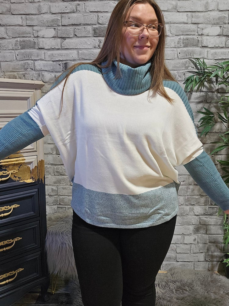 Over Sized Color Block Sweater