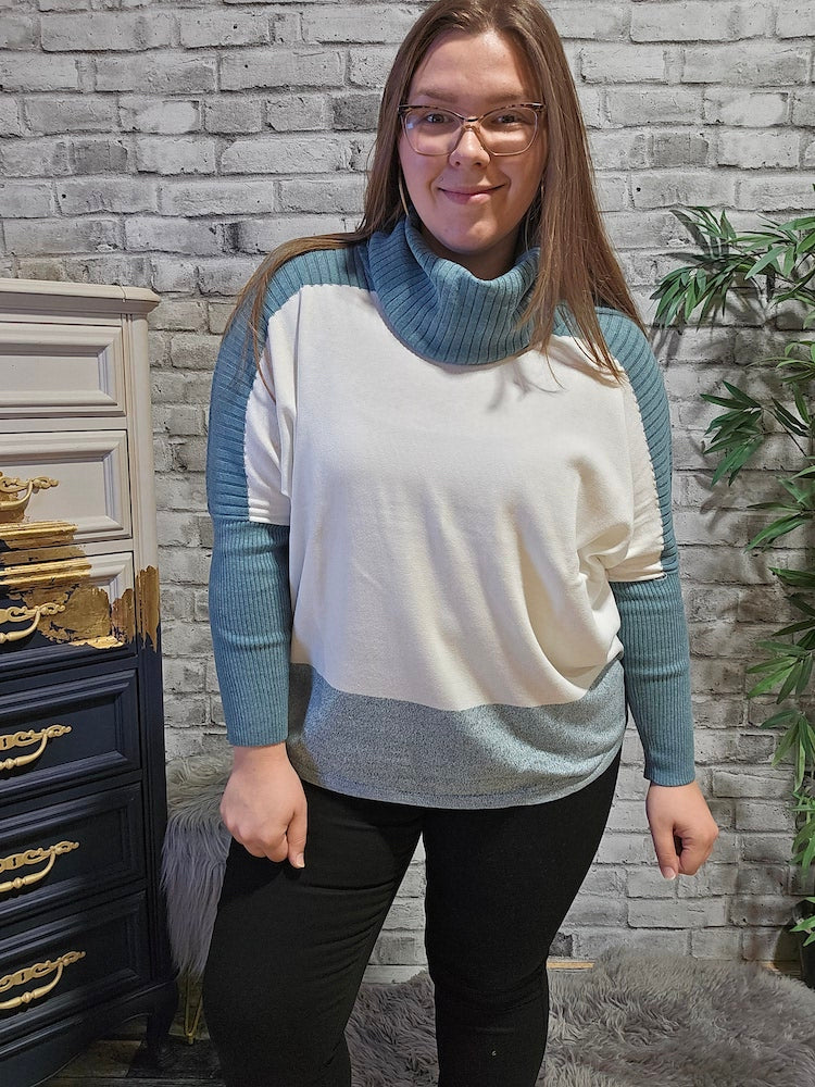 Over Sized Color Block Sweater