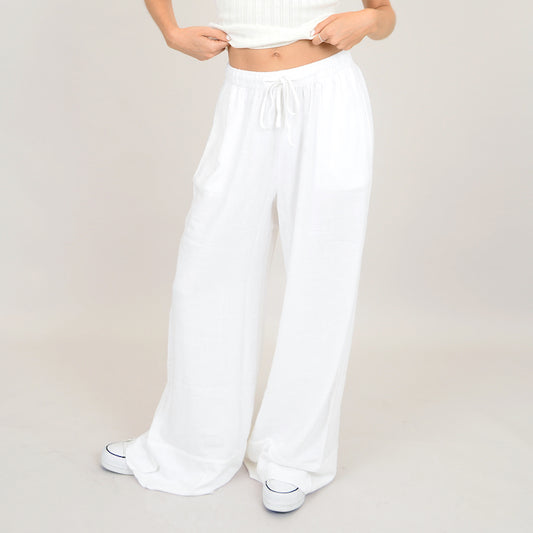 Sam Linen Blend Wide Leg Pants