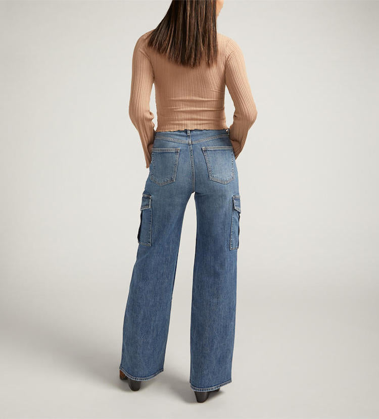 Denim Cargo Wide Leg