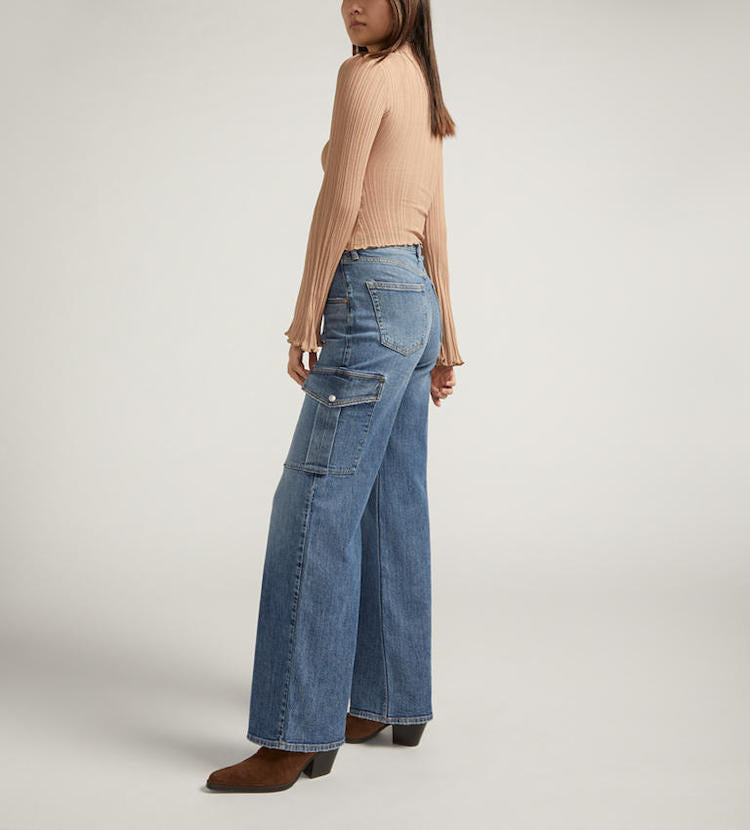 Denim Cargo Wide Leg