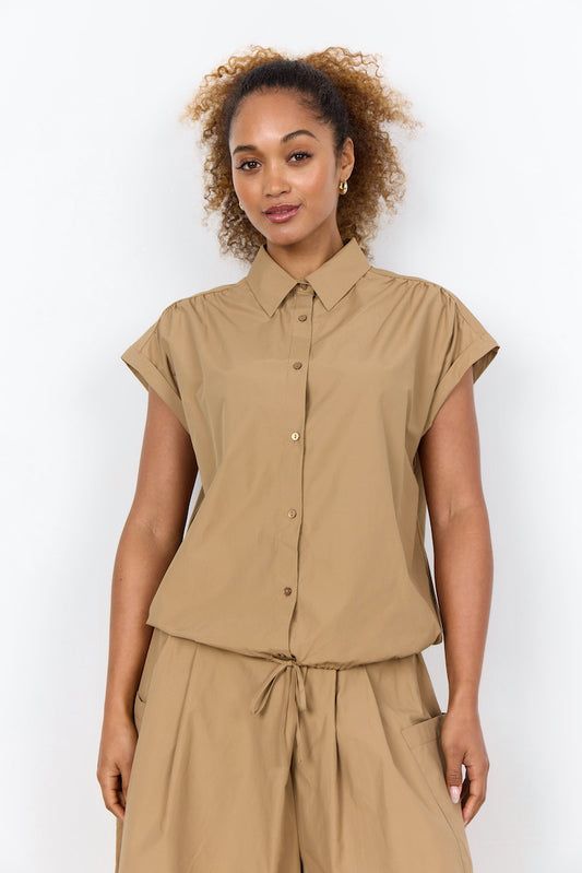 Short Sleeve Button Up Blouse