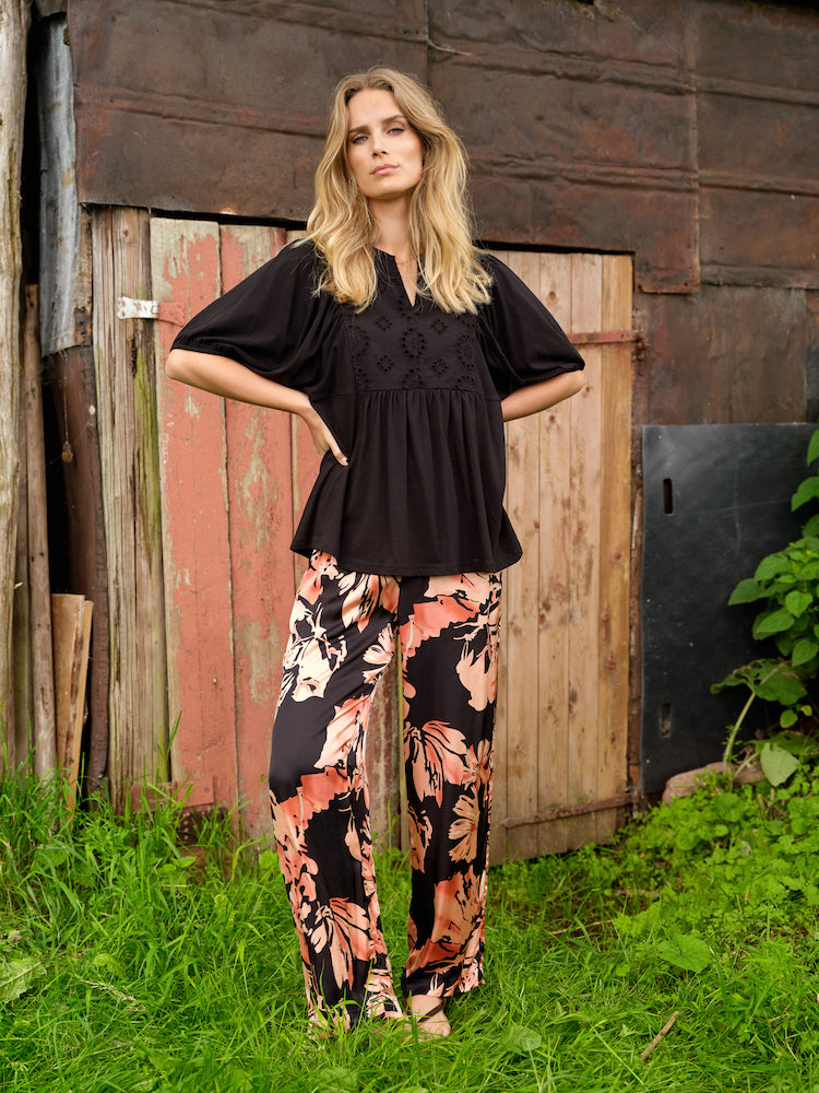 Floral Print Drawstring Pants