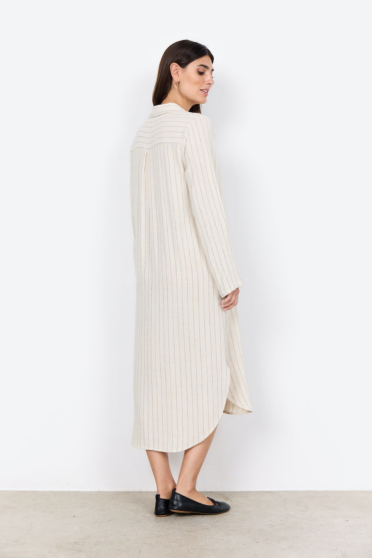 Poula Button Front Linen Dress