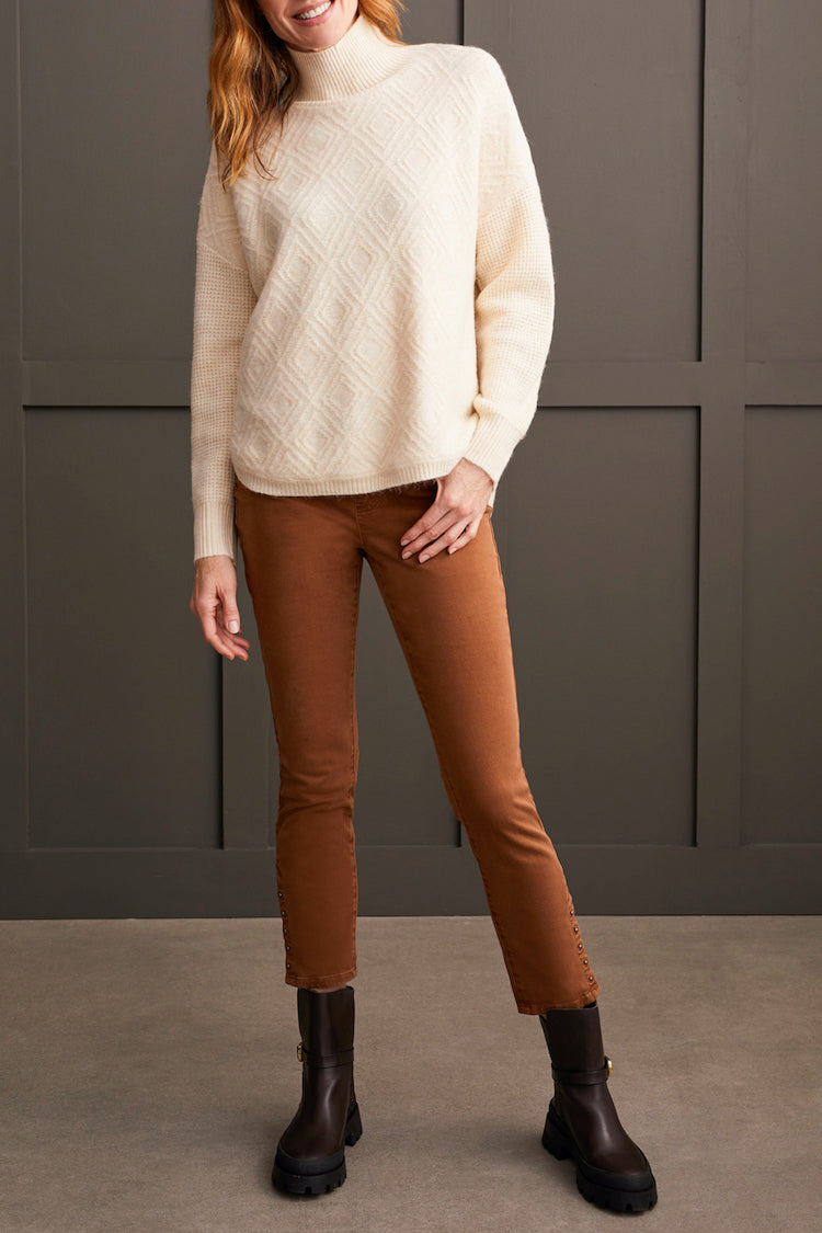 Textured Mock Neck Sweater