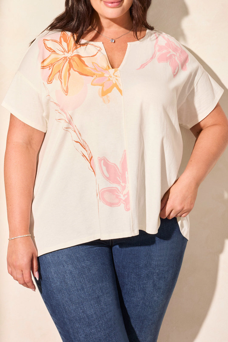 Print Drop Shoulder Short Sleeve ( Includes Curve Sizing )