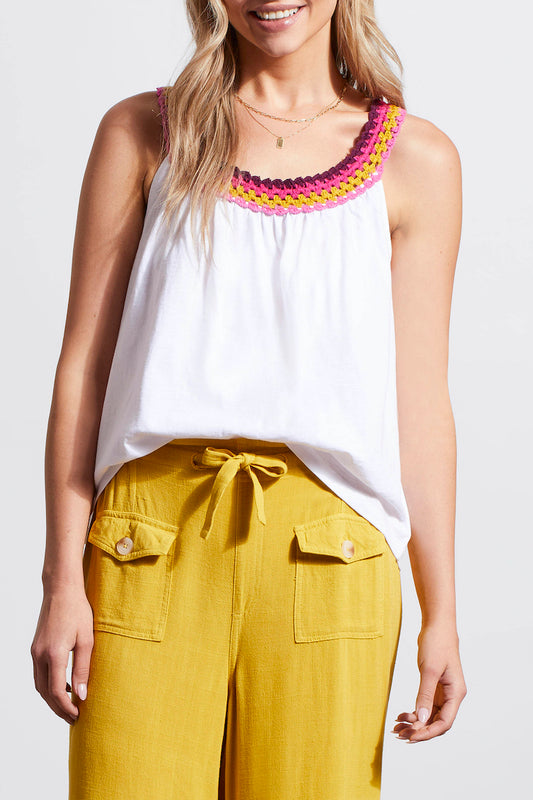 Crochet Neck Line Flowy Tank