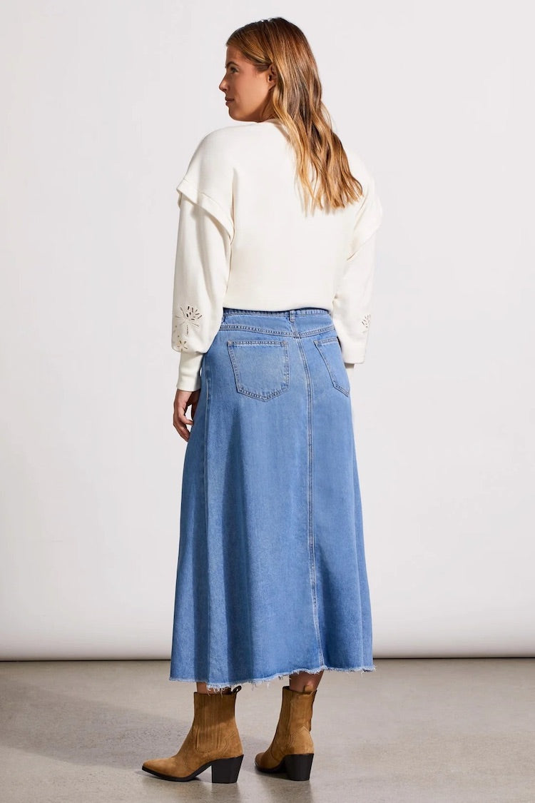 Flowy Midi Skirt With Buttons