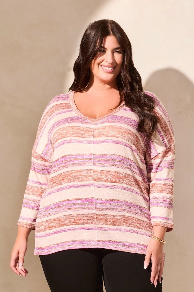 Curve Patterned Two-Way Dolman Top