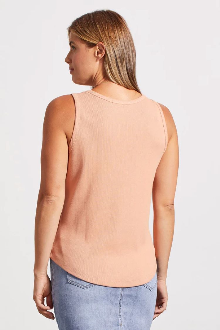 Solid Cotton Henley Tank Top