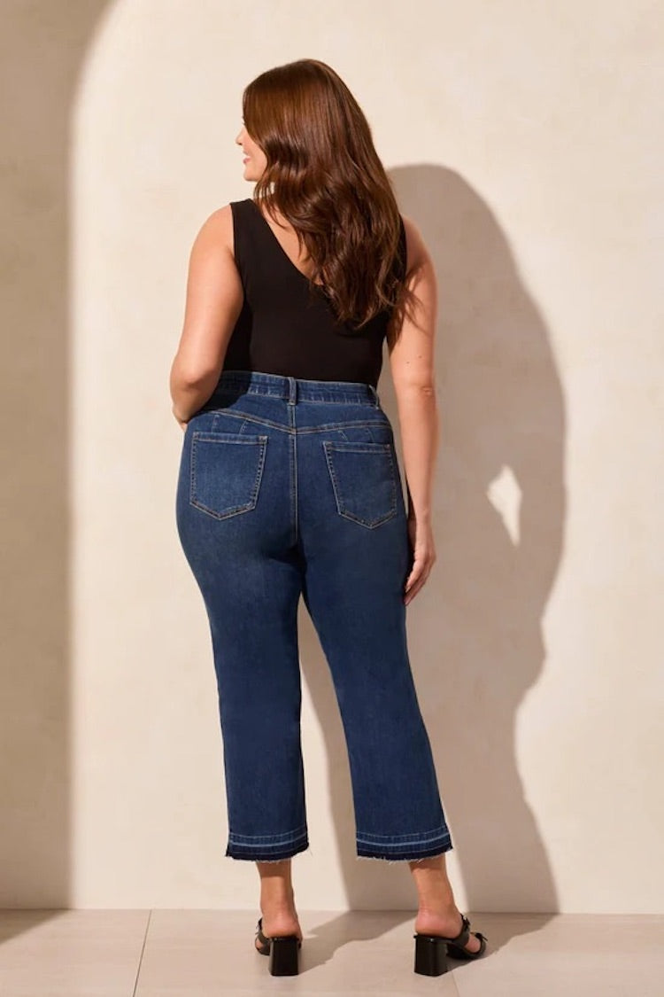 Sophia Curvy Comfort Stretch Micro Flare Crop Jeans