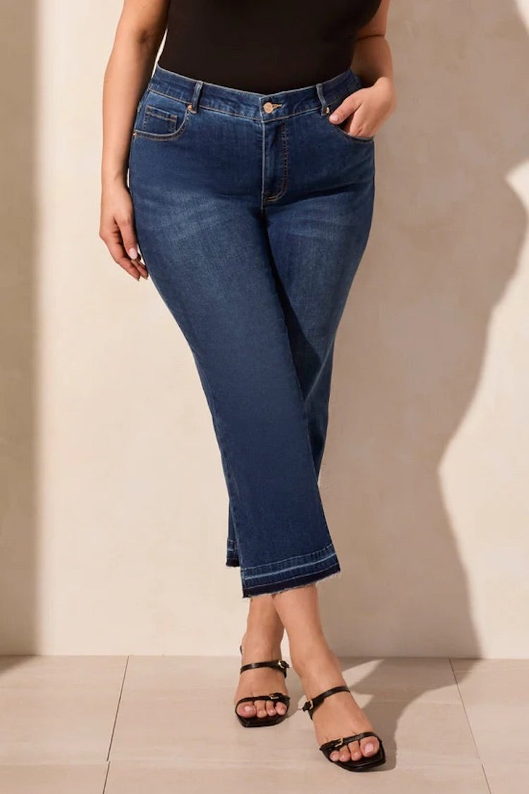 Sophia Curvy Comfort Stretch Micro Flare Crop Jeans