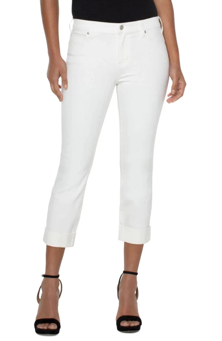 Liverpool Charlie Crop Wide Rolled Cuff Jean  Style: LM2150Q31  This fabulous mid-rise crop showcasing a wide cuff detail from The Love by Liverpool Collection.  A must have style that pairs perfectly with that shoe you love! 