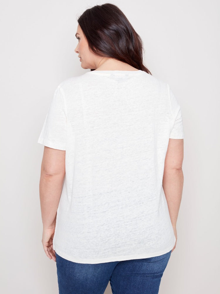 Curvy V-Neck T-Shirt